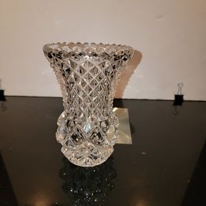 Small Diamond Cut Lead Crystal Bud 5 x 3 1/2